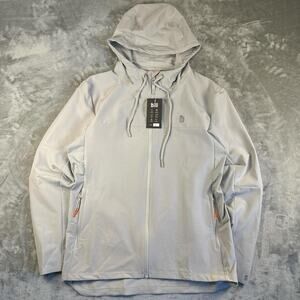 Performance Softshell Hooded Jacket Mens Large Gray 360° Stretch